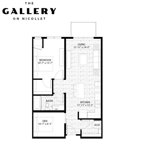 The Schram Floor Plan at The Gallery Apartments, Burnsville, MN